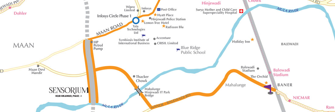 Shapoorji Pallonji Sensorium Location Map