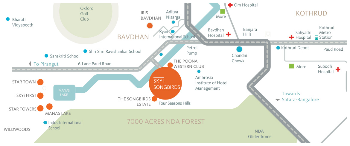SKYi Songbirds Location Map
