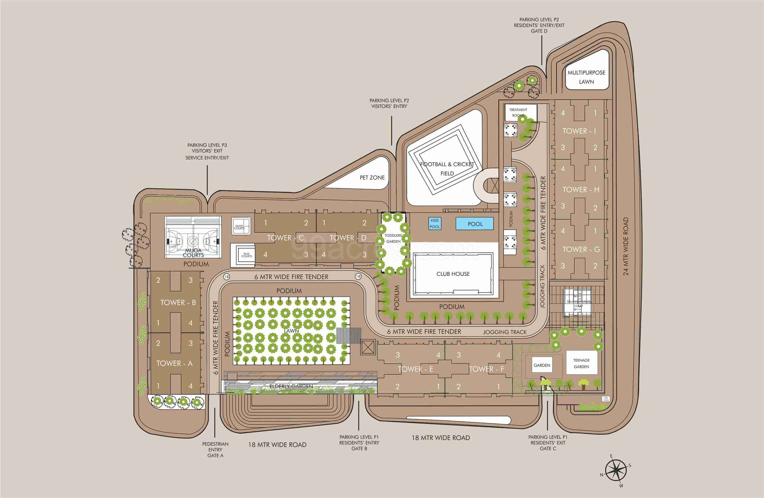 Panchshil Towers Site Plan